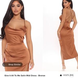 Fashion nova brown midi dress.